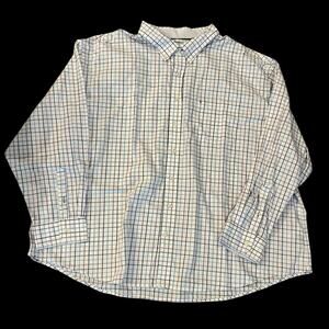 Izod Long Sleeve Window Pane  Button Down Collared Shirt Size 4X Preppy Business